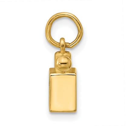 14k Blue Enameled Square Perfume Bottle Charm