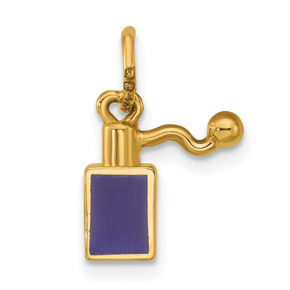 14k Blue Enameled Square Perfume Bottle Charm
