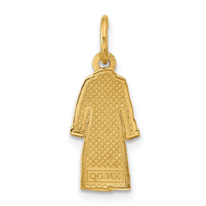 14k White Enameled Bathrobe Charm