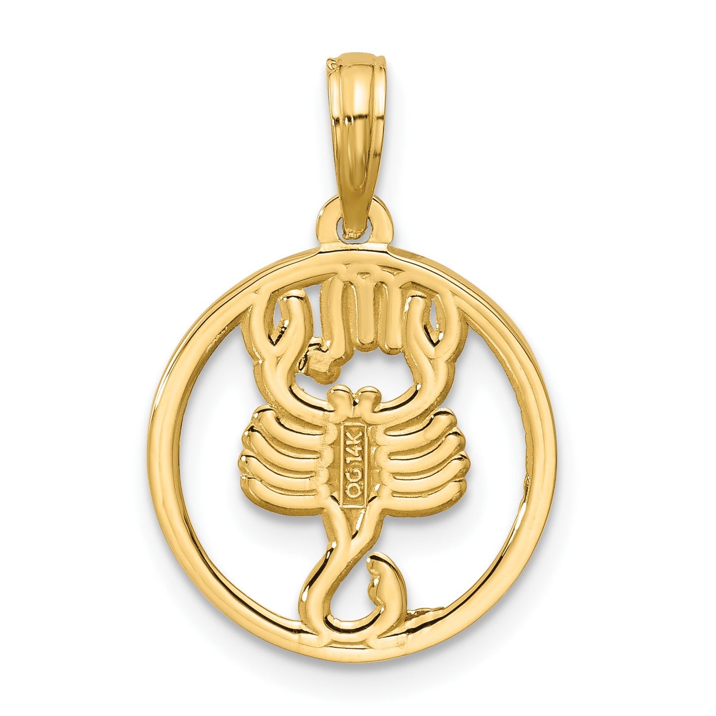 14K Polished Round Scorpio Pendant
