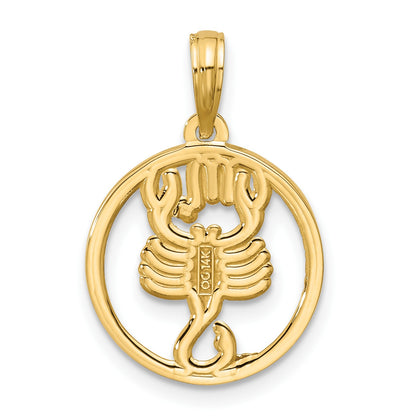 14K Polished Round Scorpio Pendant