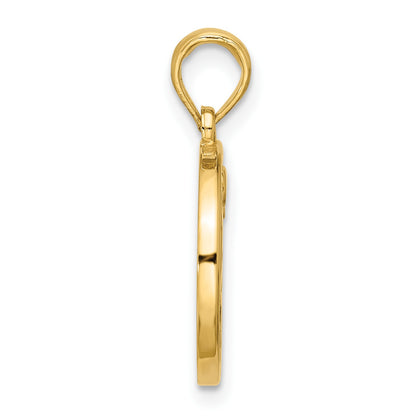 14K Polished Round Aries Pendant