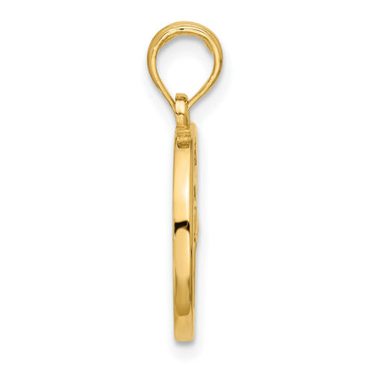 14K Polished Round Libra Pendant