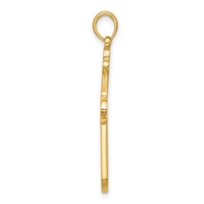 14K Polished Cross Pendant