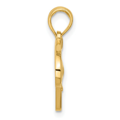 14K Polished Blow Dryer and Curl Brush Pendant