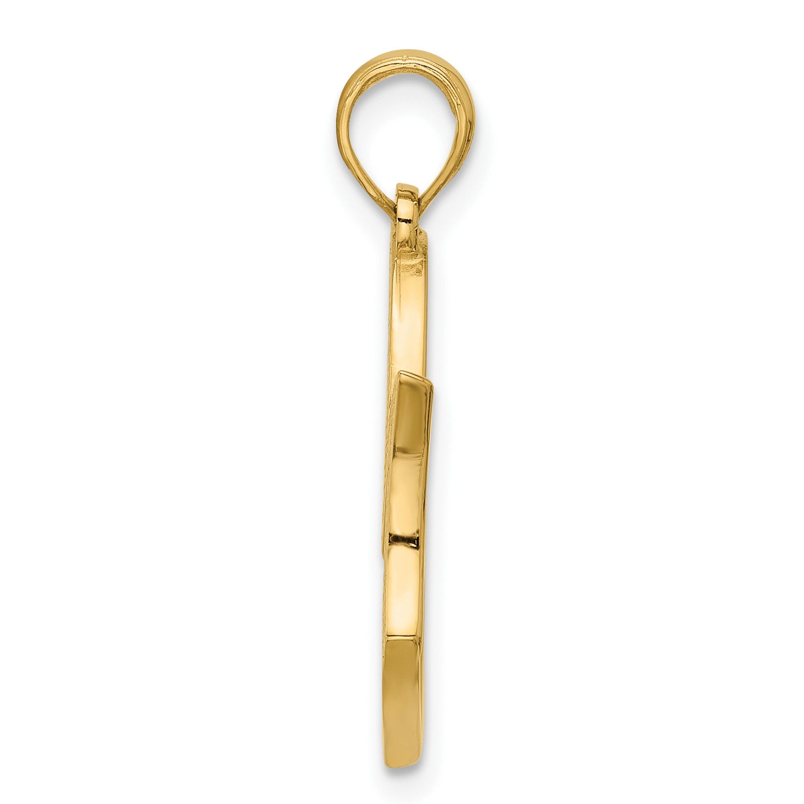 14K Polished MOM And Heart Pendant