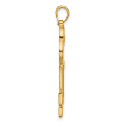 14K Polished Fancy Key Pendant