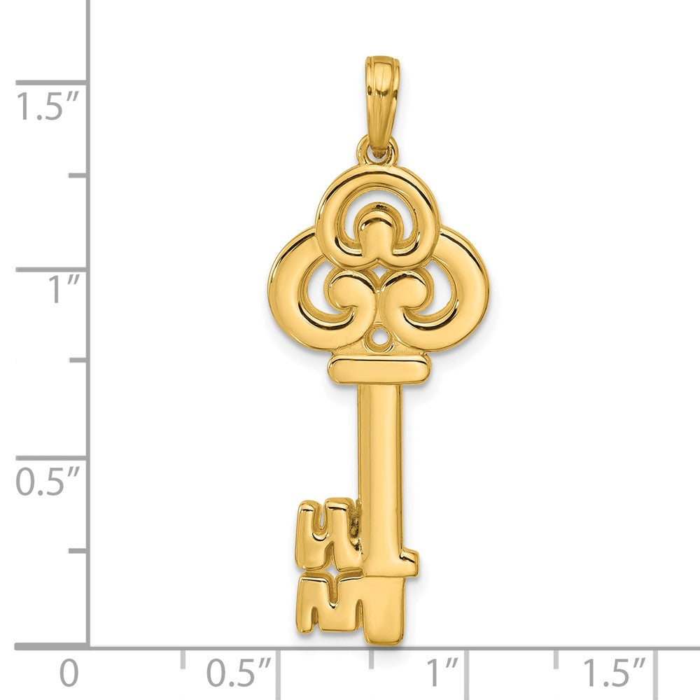 14K Polished Fancy Key Pendant