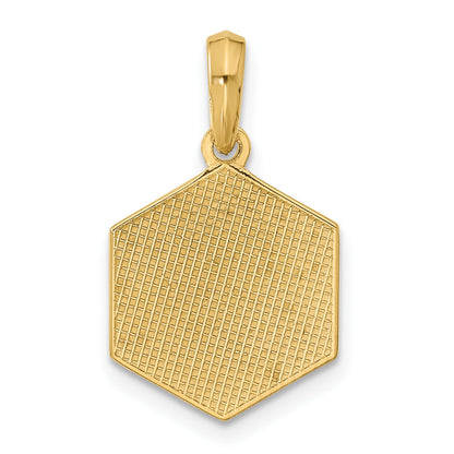 14K Polished D20 Twenty-sided Dice Pendant