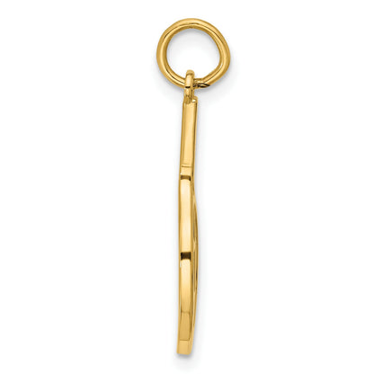 14K Polished Tennis Racket Pendant