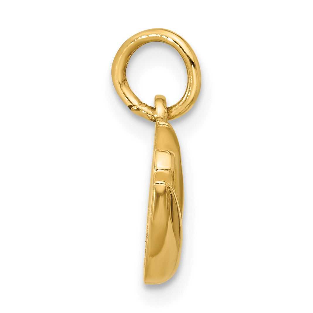 14K Polished Green Enameled Pistachio Pendant