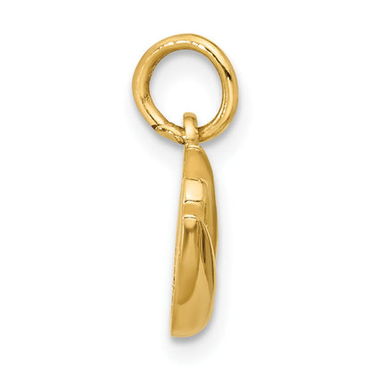 14K Polished Green Enameled Pistachio Pendant