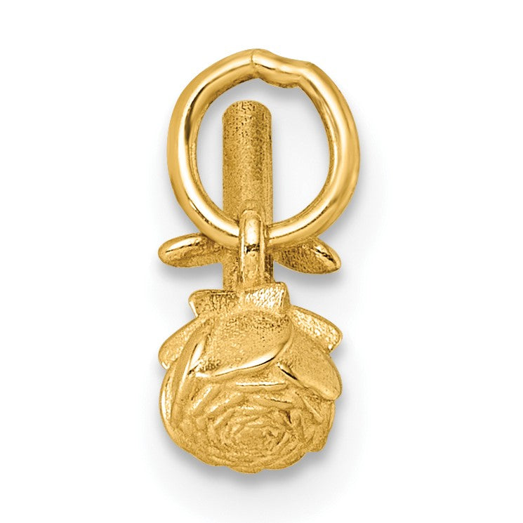 14K Polished Rose Flower Pendant