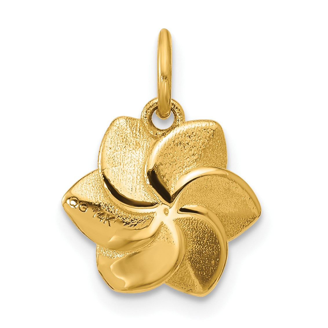 14K Polished Daffodil Flower Pendant