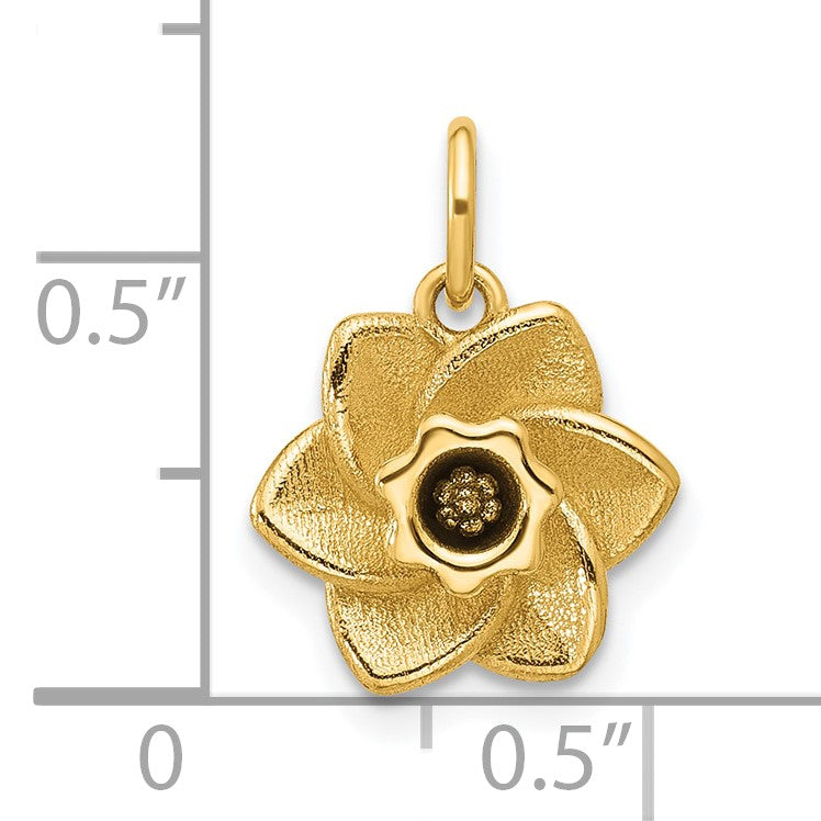 14K Polished Daffodil Flower Pendant