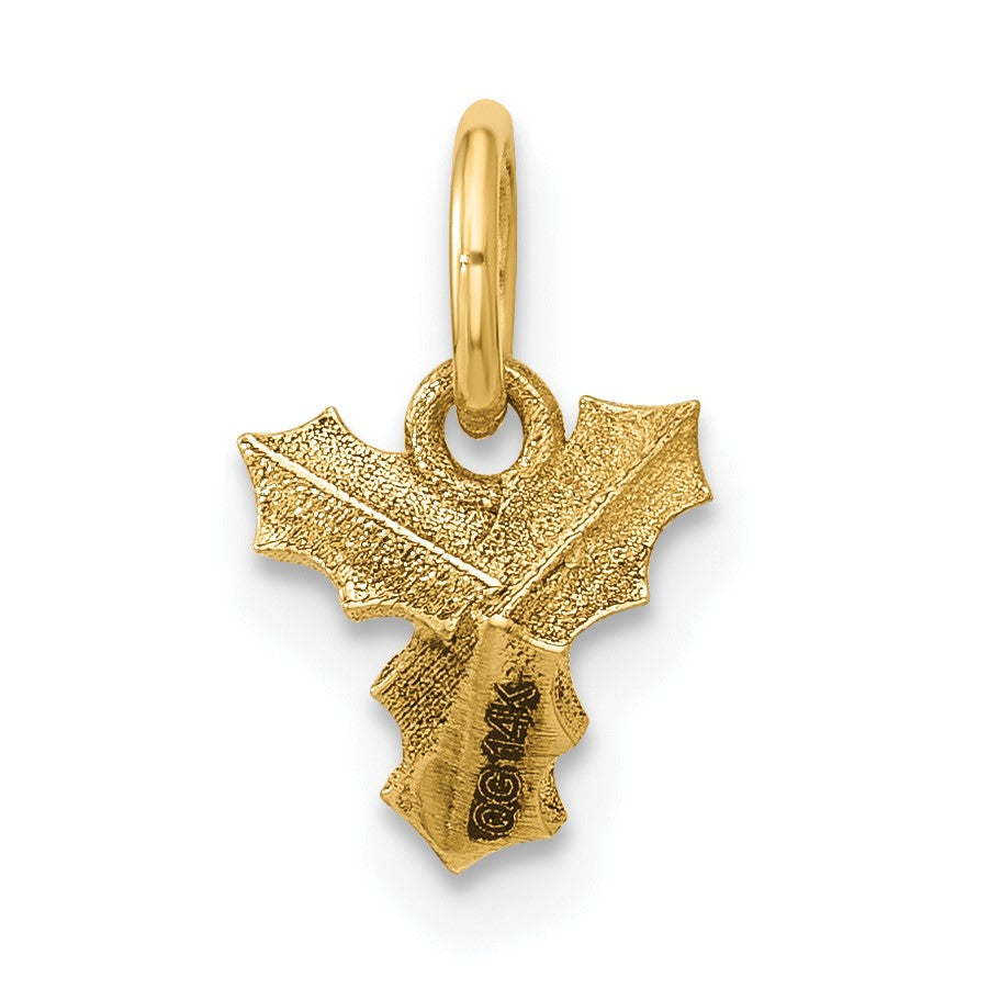 14K Polished Holly Pendant