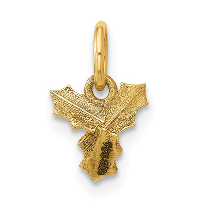 14K Polished Holly Pendant
