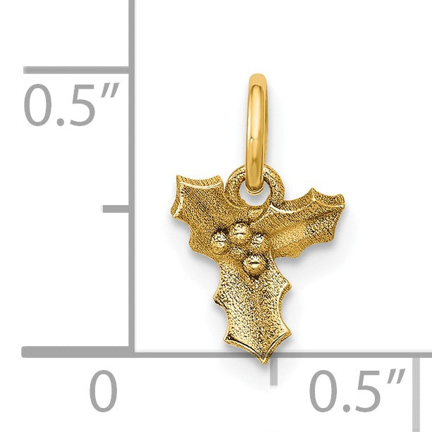 14K Polished Holly Pendant