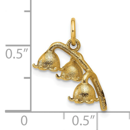 14K Polished Lily of the Valley Pendant