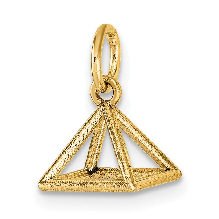 14K Polished Rectangular Pyramid Shape Pendant