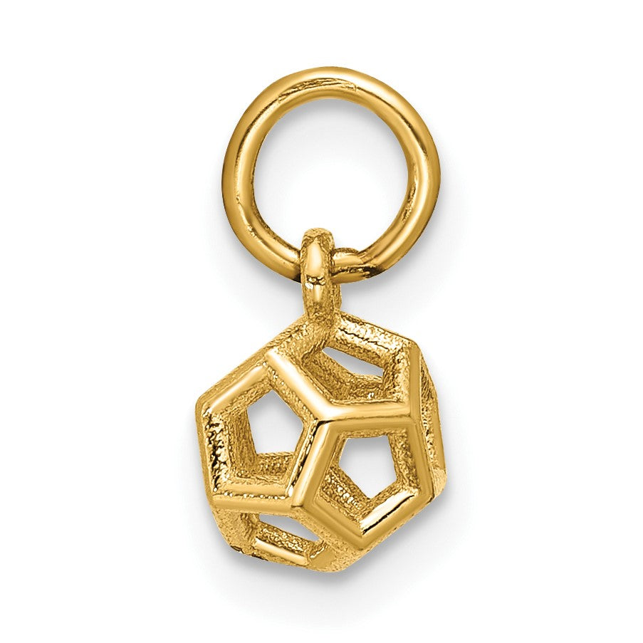 14K Polished Icosahedron Shape Pendant