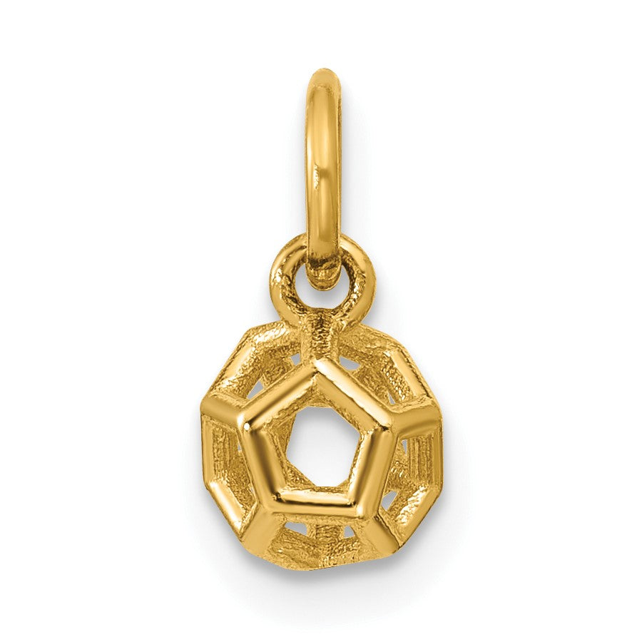 14K Polished Icosahedron Shape Pendant