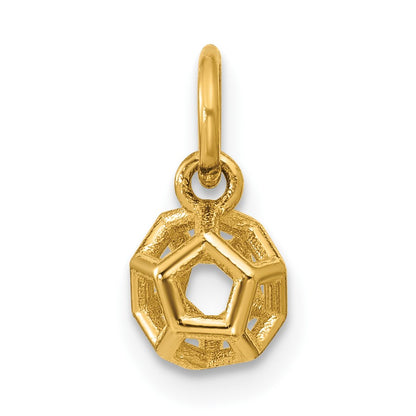 14K Polished Icosahedron Shape Pendant