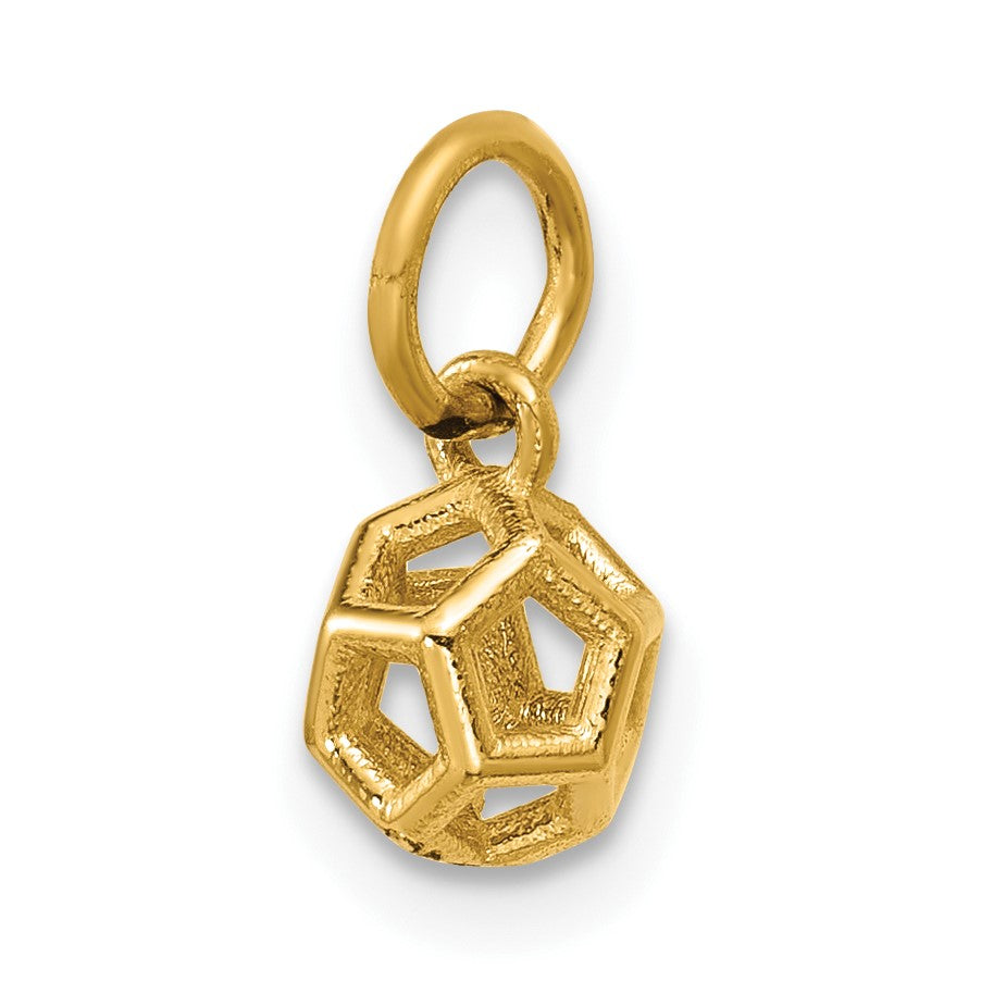 14K Polished Icosahedron Shape Pendant