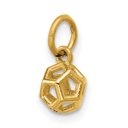 14K Polished Icosahedron Shape Pendant