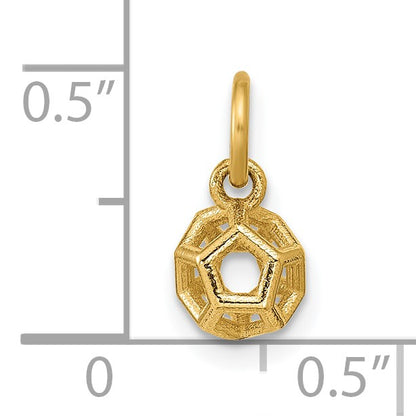 14K Polished Icosahedron Shape Pendant
