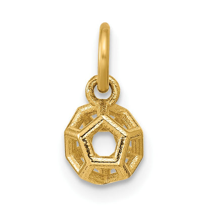 14K Polished Icosahedron Shape Pendant