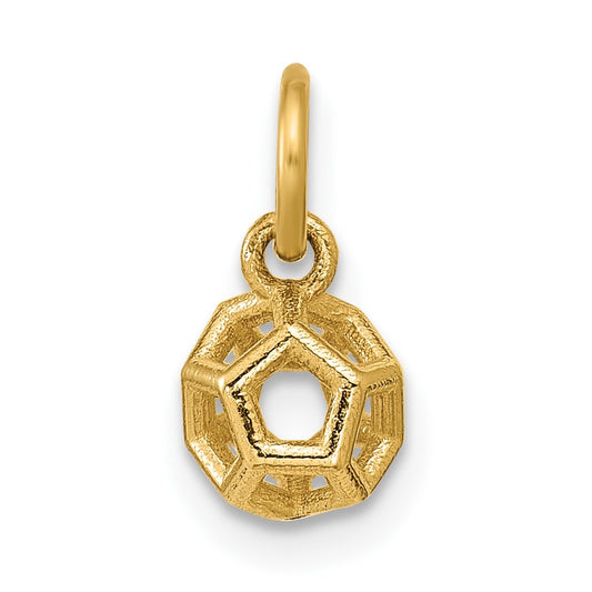 14K Polished Icosahedron Shape Pendant