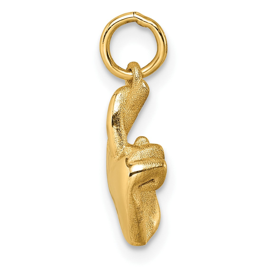 14K Polished Fingers Crossed Hand Pendant