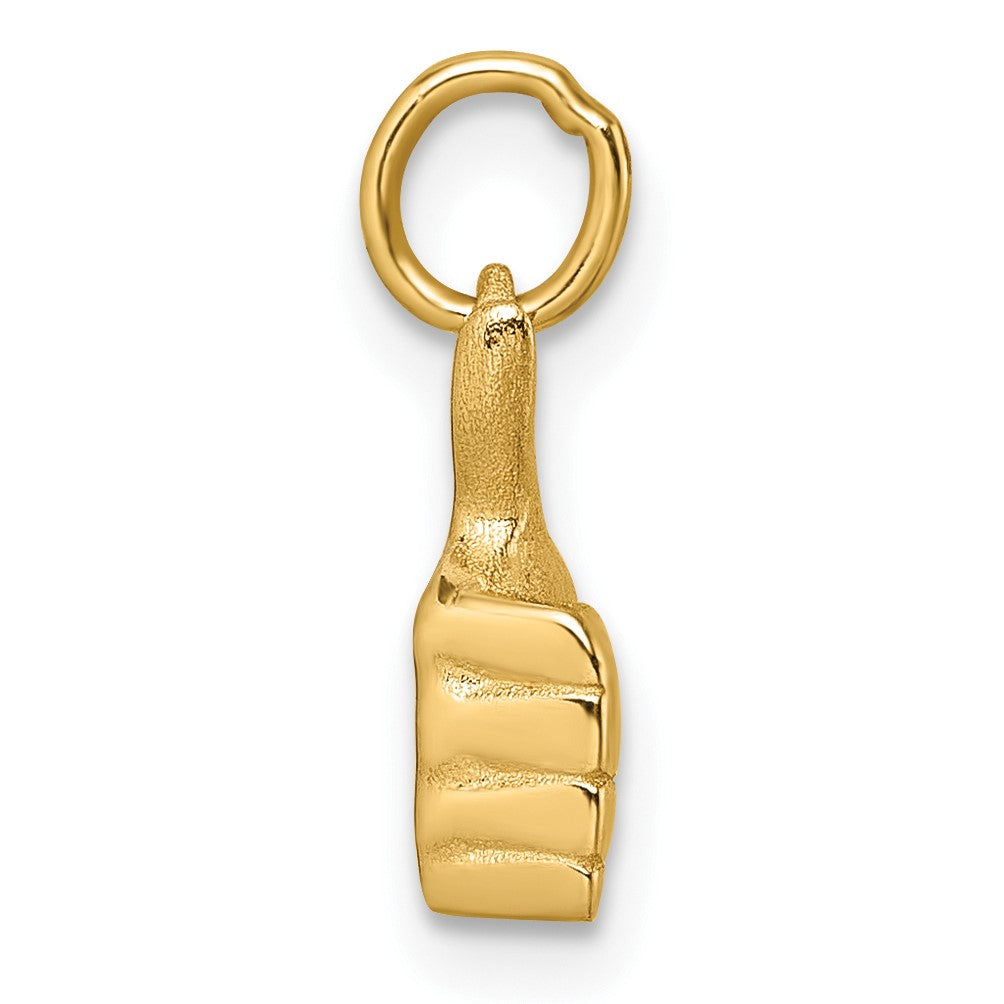 14K Polished Thumbs Up Hand Pendant