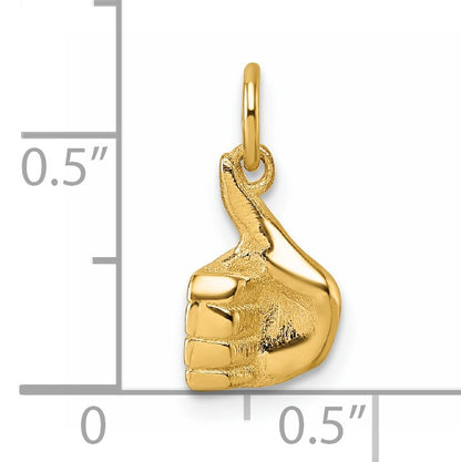 14K Polished Thumbs Up Hand Pendant