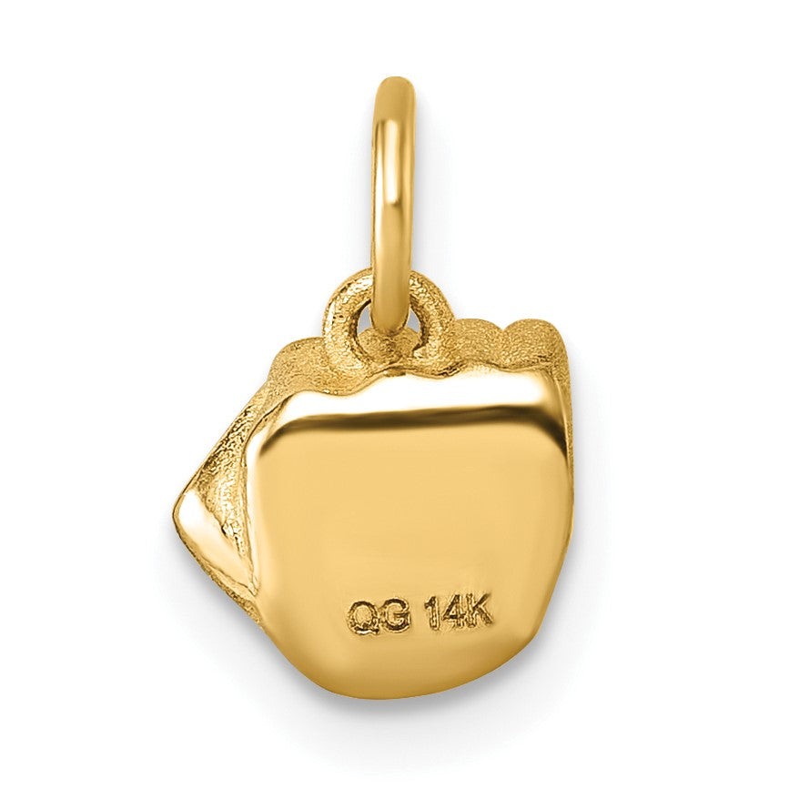 14K Polished Fist Hand Pendant
