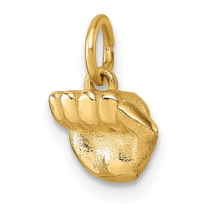 14K Polished Fist Hand Pendant