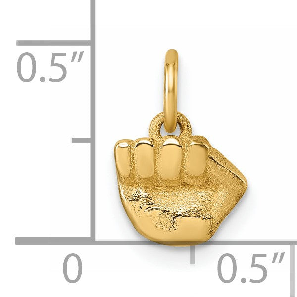 14K Polished Fist Hand Pendant