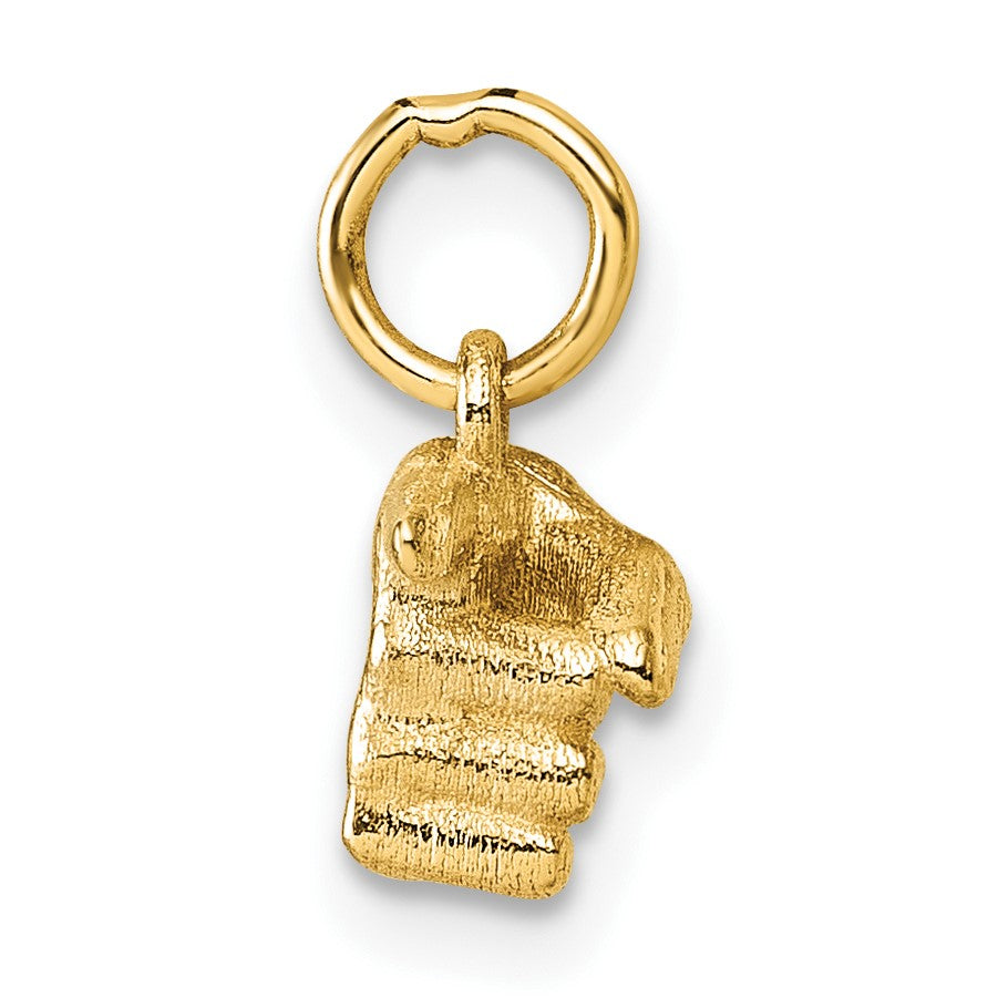 14K Polished 1-Finger Point Hand Pendant