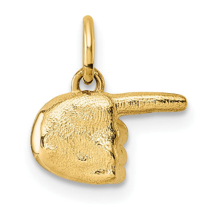 14K Polished 1-Finger Point Hand Pendant