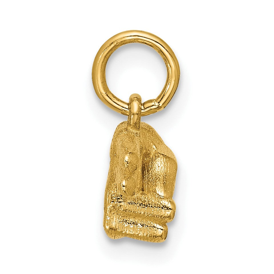 14K Polished 2-Finger Point Hand Pendant
