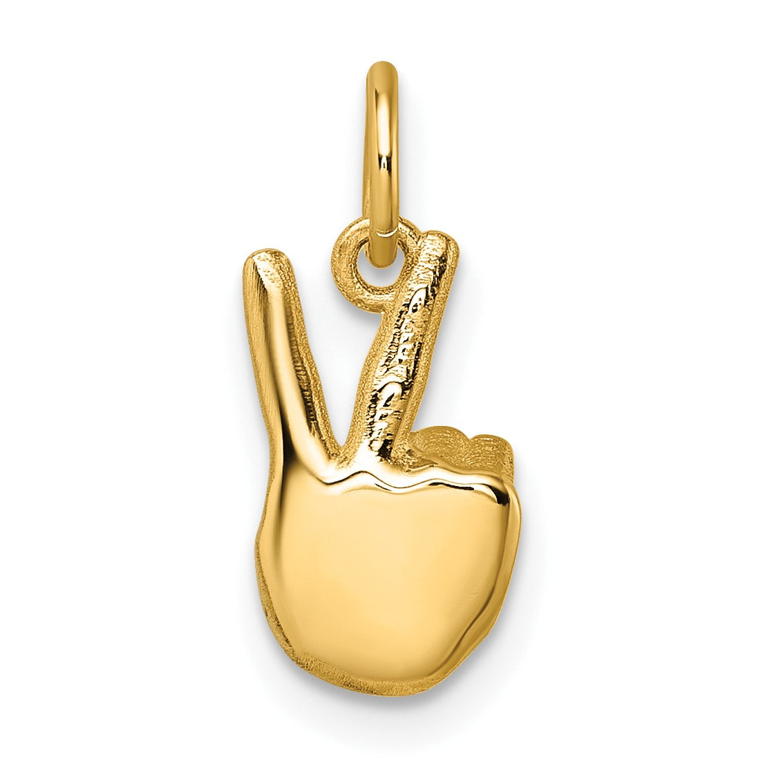 14K Polished Peace Hand Pendant