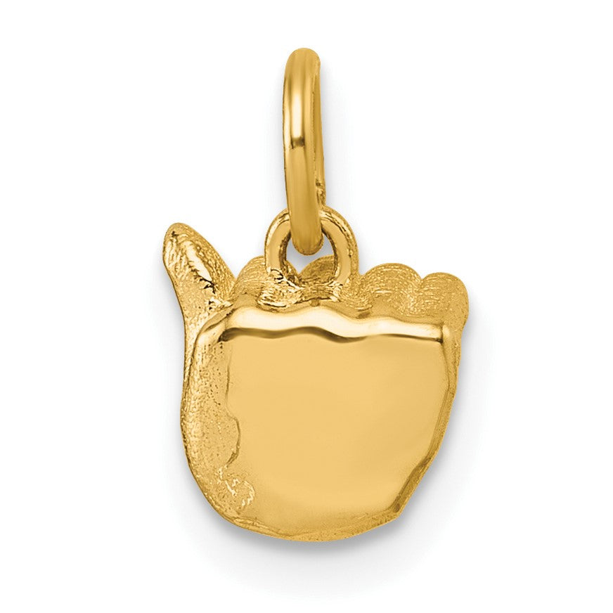 14K American Sign Language Alphabet Fingerspelling Sign A Pendant