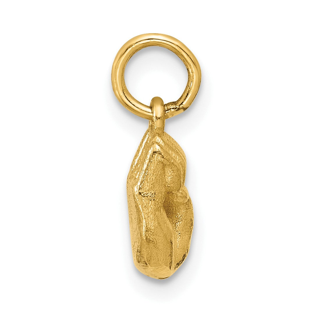 14K American Sign Language Alphabet Fingerspelling Sign E Pendant