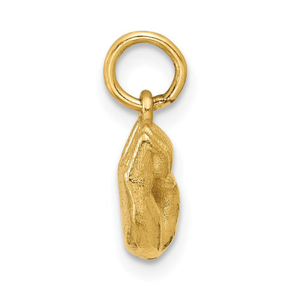 14K American Sign Language Alphabet Fingerspelling Sign E Pendant