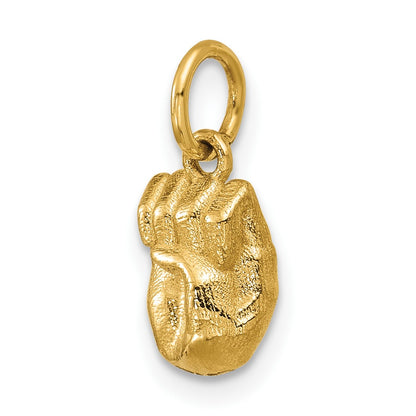 14K American Sign Language Alphabet Fingerspelling Sign E Pendant