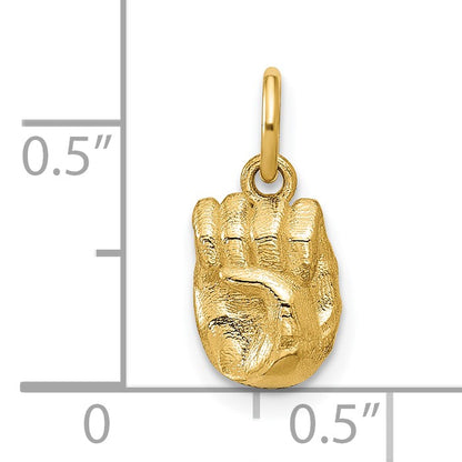 14K American Sign Language Alphabet Fingerspelling Sign E Pendant