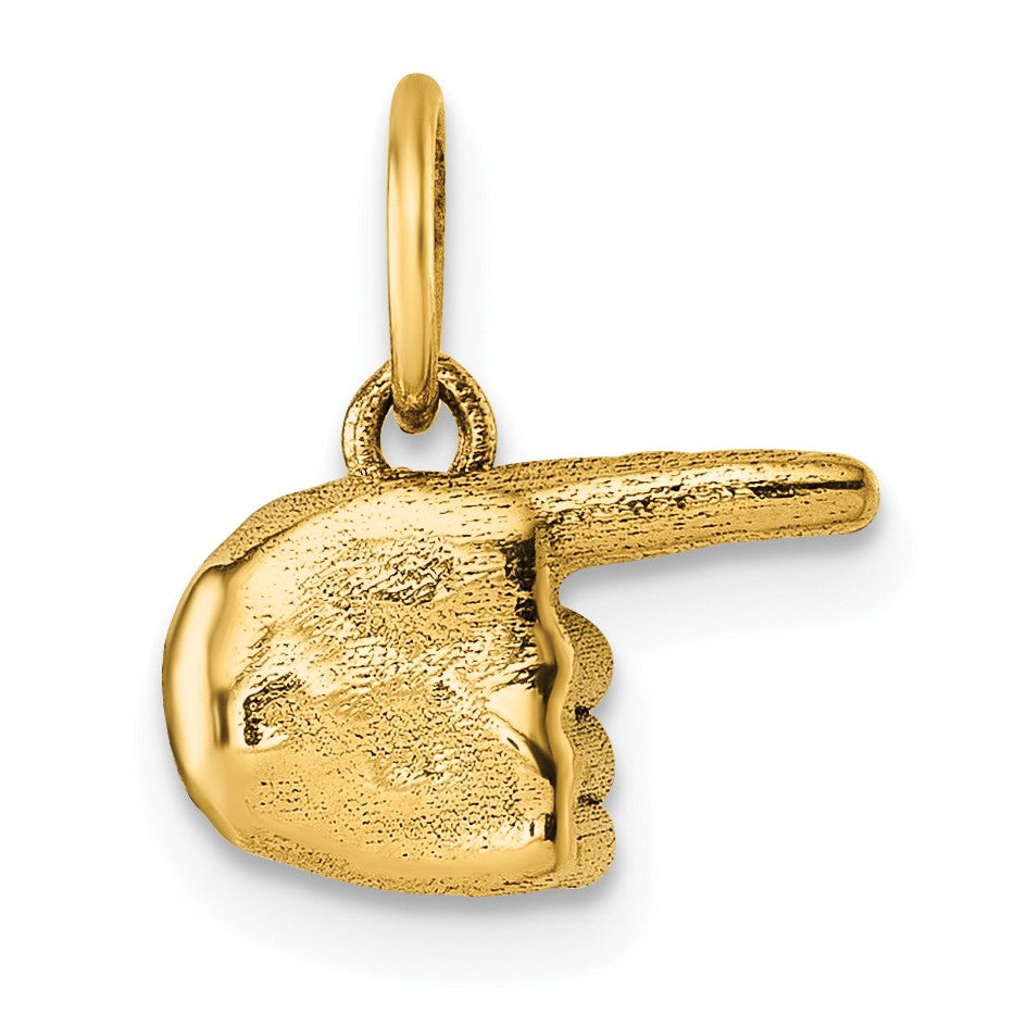 14K American Sign Language Alphabet Fingerspelling Sign G Pendant