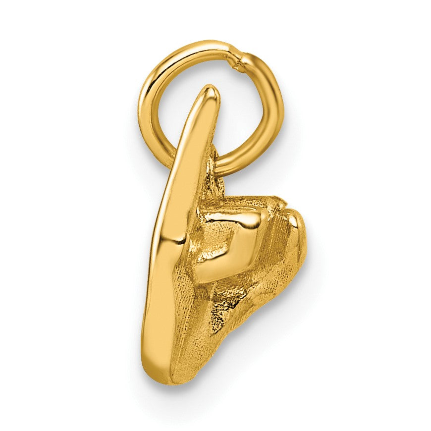 14K American Sign Language Alphabet Fingerspelling Sign I Pendant