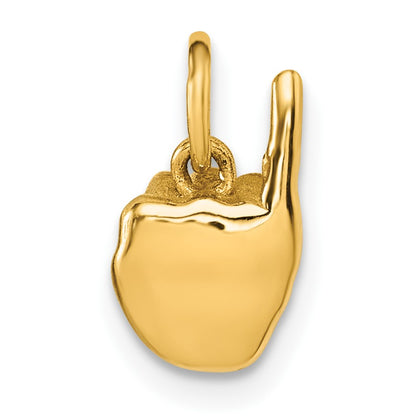 14K American Sign Language Alphabet Fingerspelling Sign I Pendant
